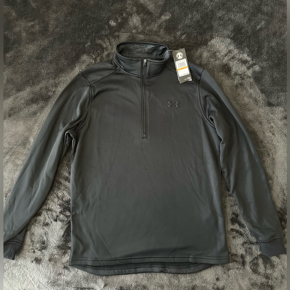 NEW Under Armour Men's Armour Fleece 1/2 Zip Pullover Black Size Small 1320745
